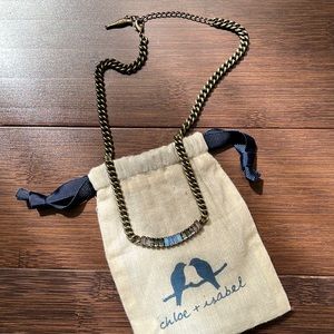 Chloe + Isabel crystal & antique brass collar necklace